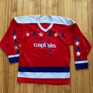 Washington Capitals Authentic Vintage Hockey Jersey CCM Mens Size Medium